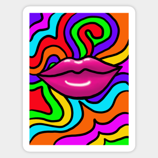 Psychodelic Lips Sticker